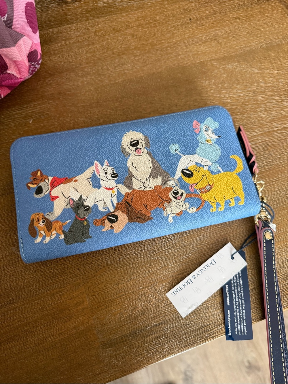 Dooney & Bourke Light Blue Disney 101 Dalmatians Zip Wallet - Picture 2 of 2